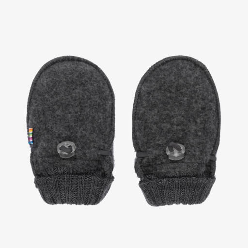 Joha-Grey Merino Wool Baby Mittens | Childrensalon