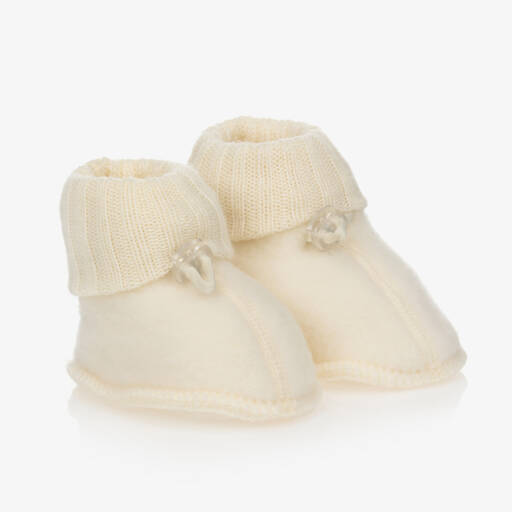 Joha-Ivory Merino Wool Booties | Childrensalon