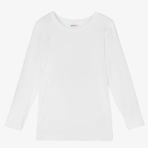 Joha-White Organic Bamboo Long Sleeve Vest | Childrensalon