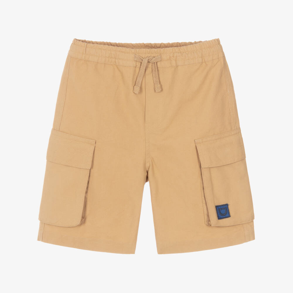 Joyday-Boys Beige Cotton Shorts with Cargo Pockets | Childrensalon