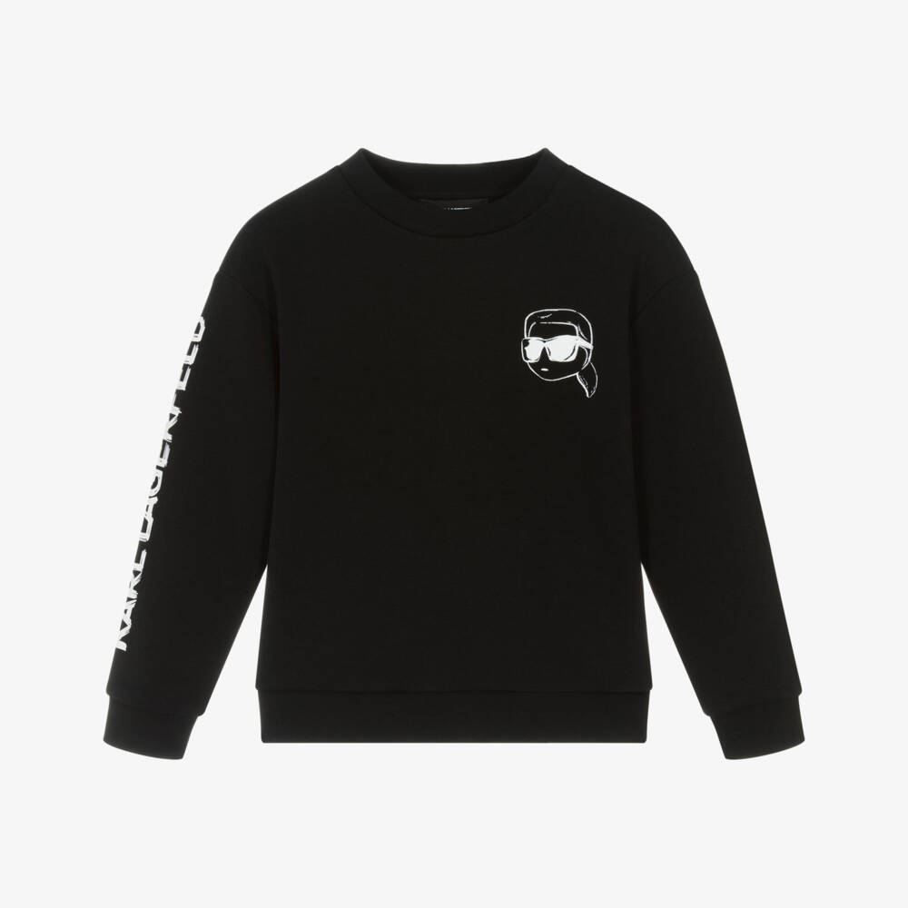 KARL LAGERFELD KIDS-Boys Black Karl New Ikons Logo Sweatshirt | Childrensalon