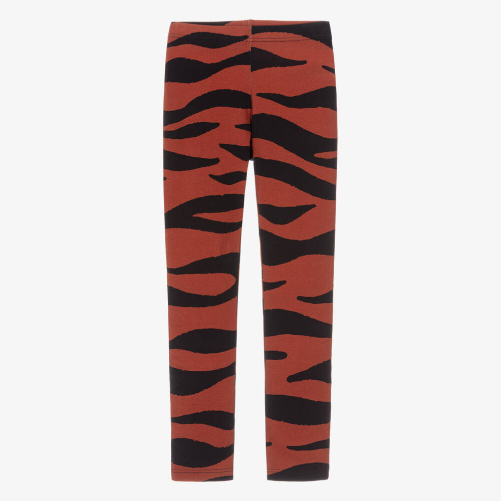 KENZO KIDS-Girls Brown Tiger Stripe Leggings | Childrensalon