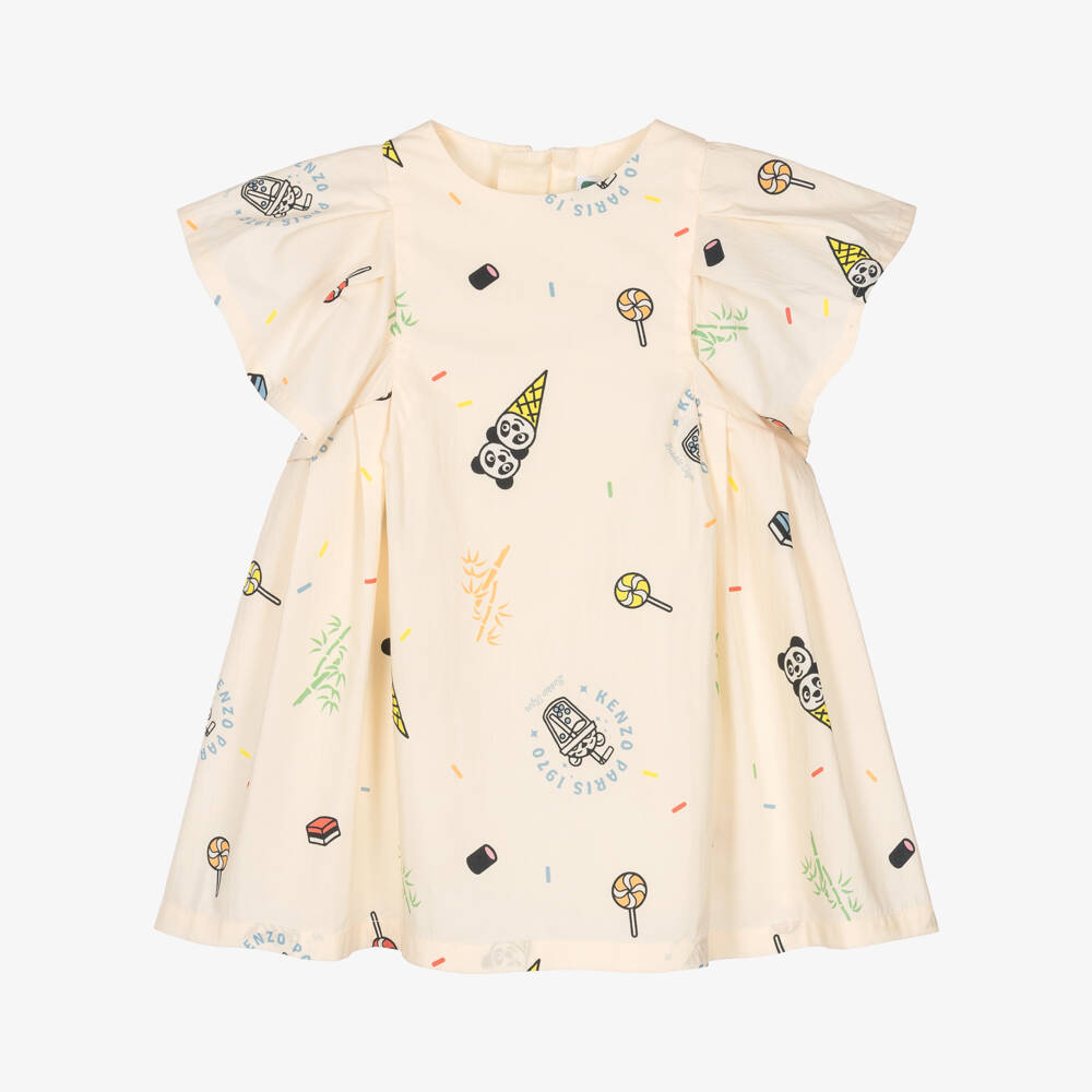 KENZO KIDS-Girls Ivory Ice Cream & Candy Pattern Dress | Childrensalon