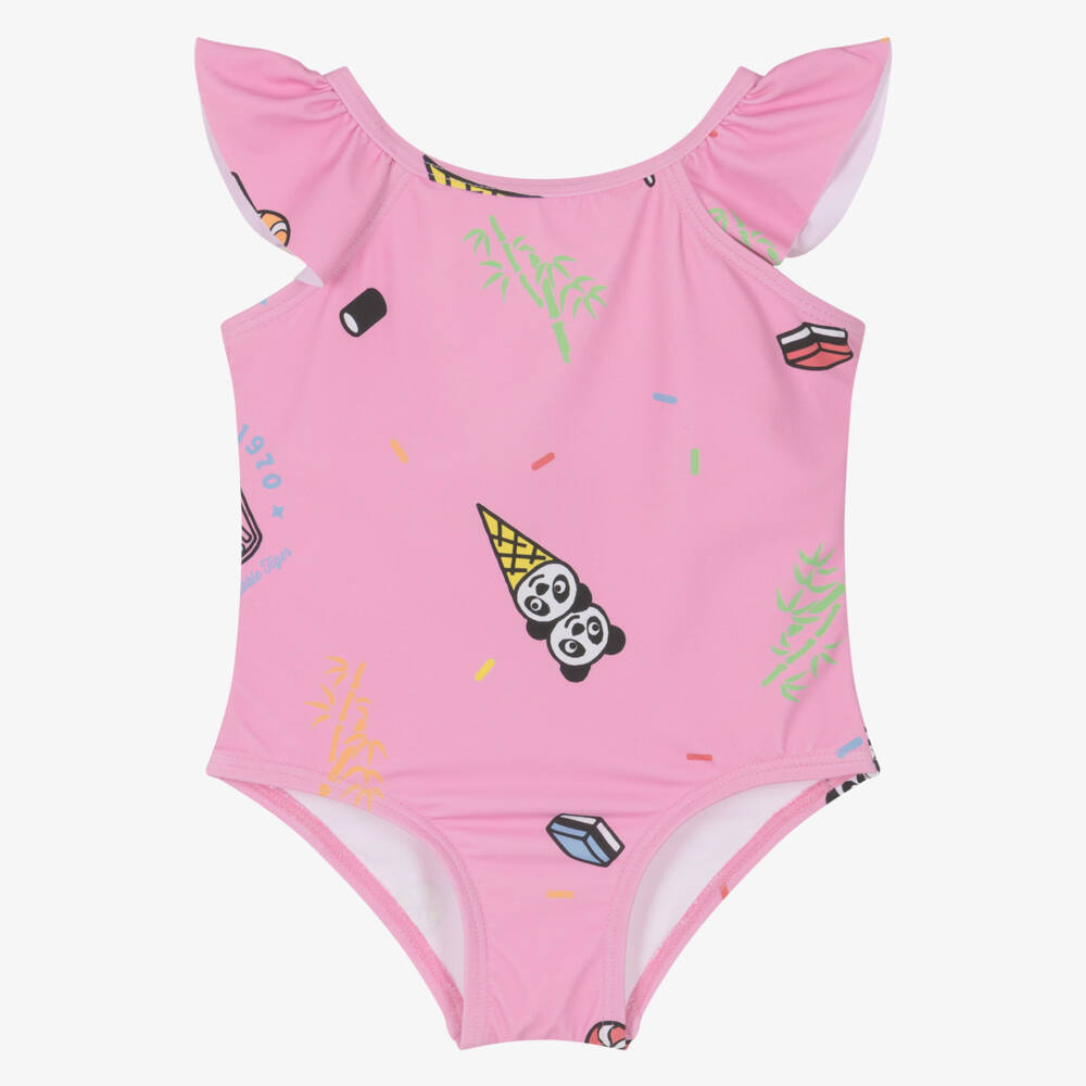 KENZO KIDS-Girls Pink Candy Print Swimsuit | Childrensalon