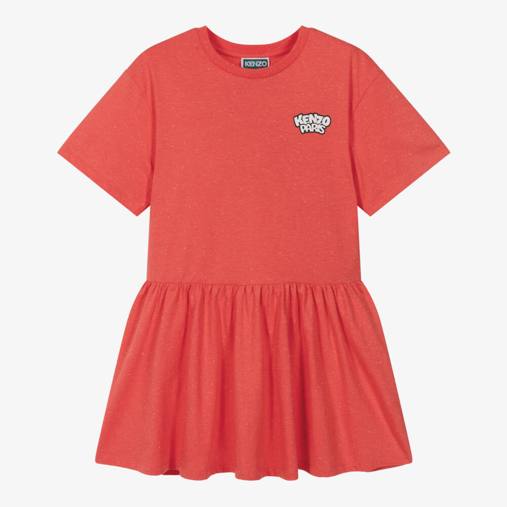KENZO KIDS-Girls Red Cotton Jersey Panda Ice Cream Dress | Childrensalon