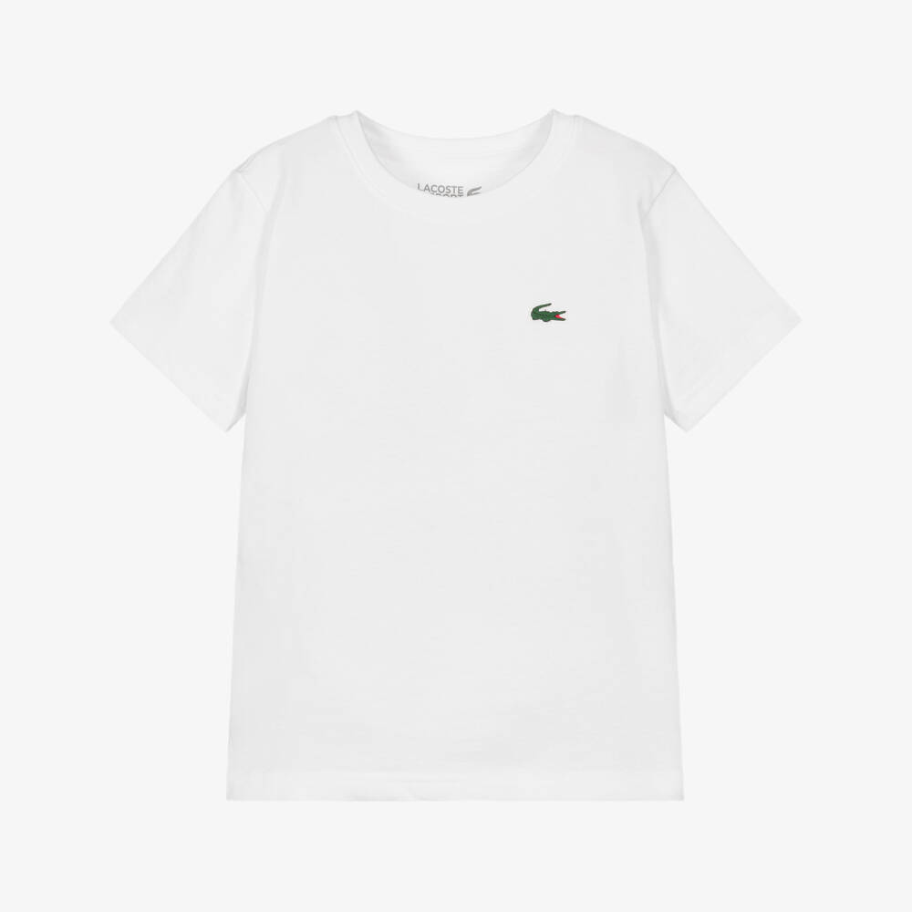 Lacoste-White Ultra Dry T-Shirt | Childrensalon