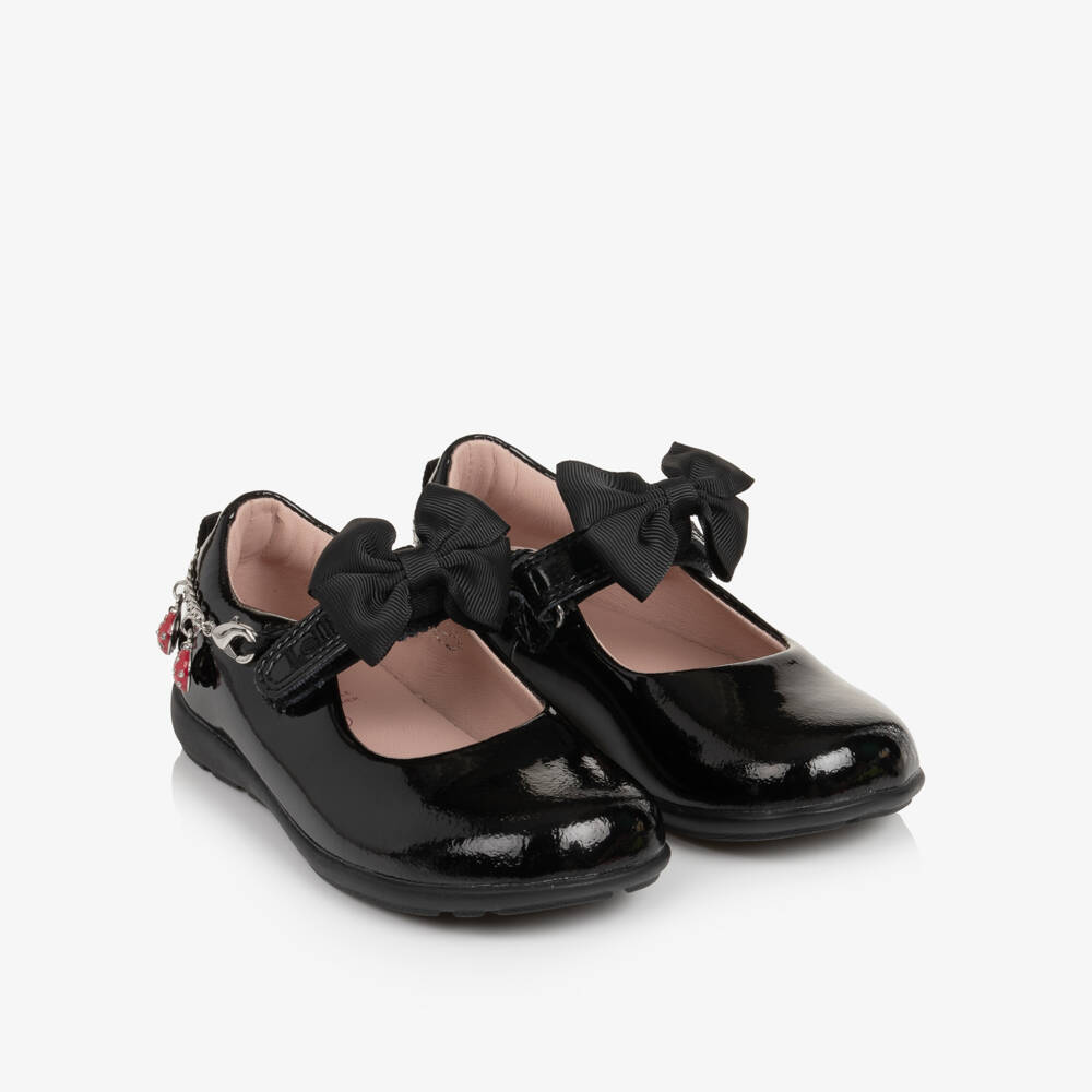 Lelli Kelly-Girls Black Patent Leather Ladybird School Shoes (G Width) | Childrensalon