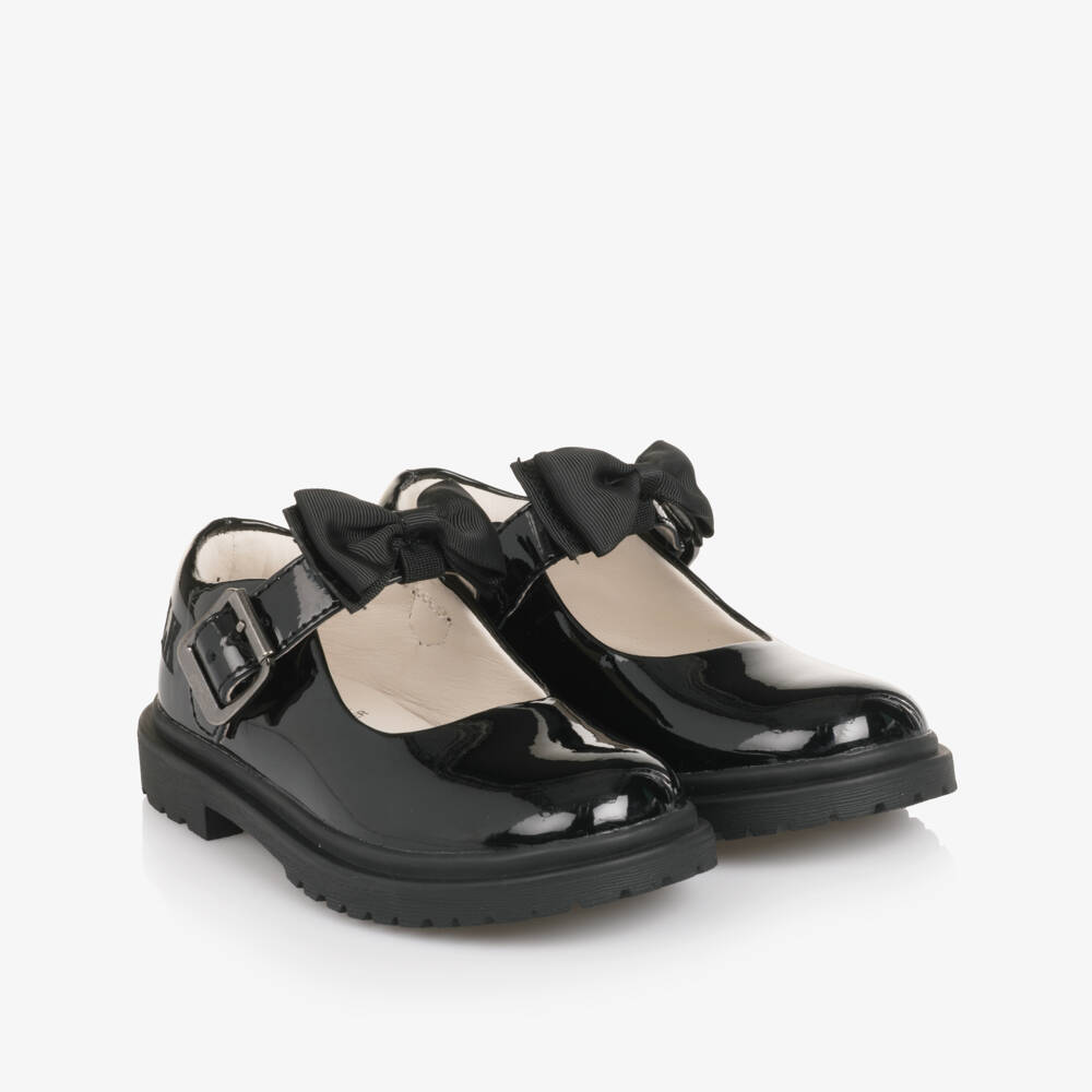 Lelli Kelly-Girls Black Patent Leather Shoes with Removable Bows | Childrensalon