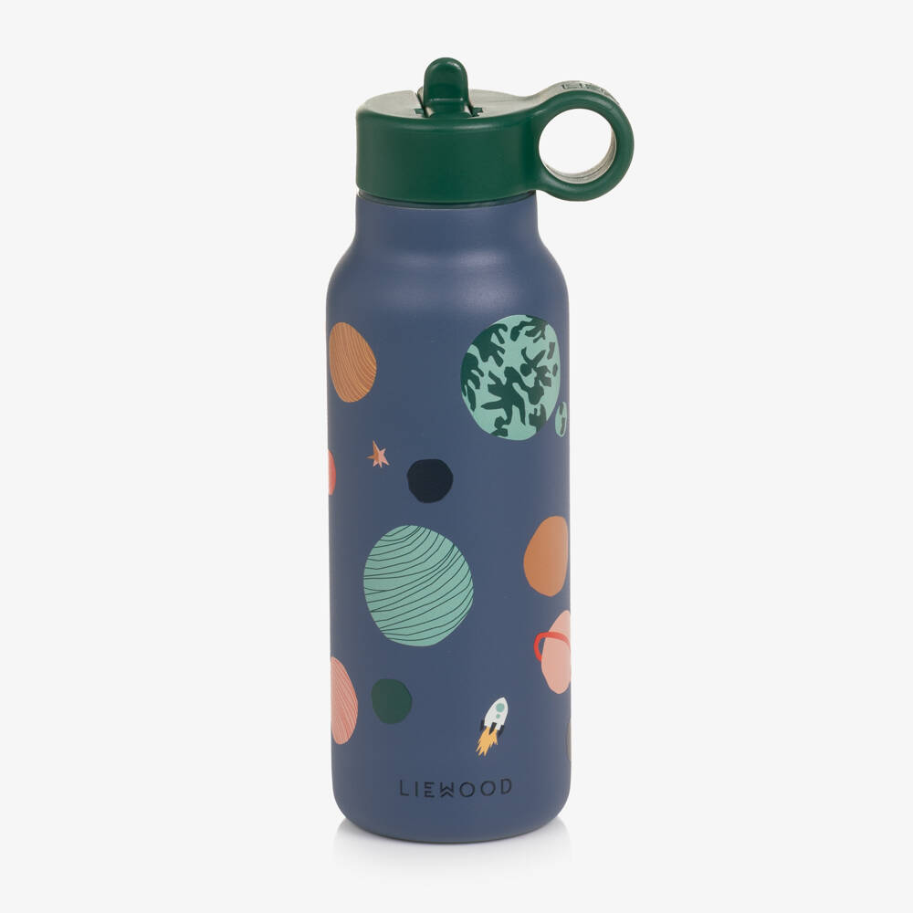 Liewood-Boys Blue Space Print Water Bottle (19cm) | Childrensalon