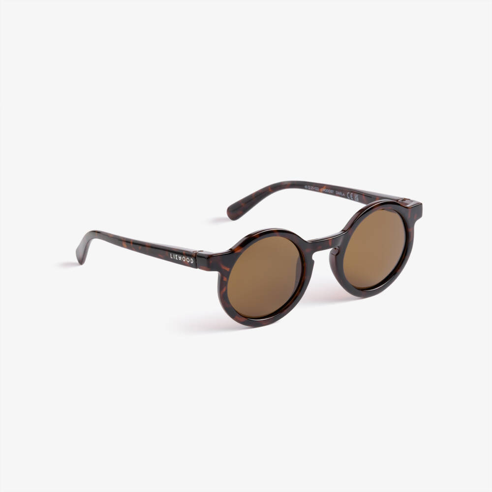 Liewood-Brown Tortoiseshell Round Sunglasses  | Childrensalon