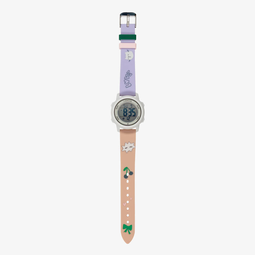 Liewood-Girls Lilac & Pink Digital Sussi Wrist Watch | Childrensalon