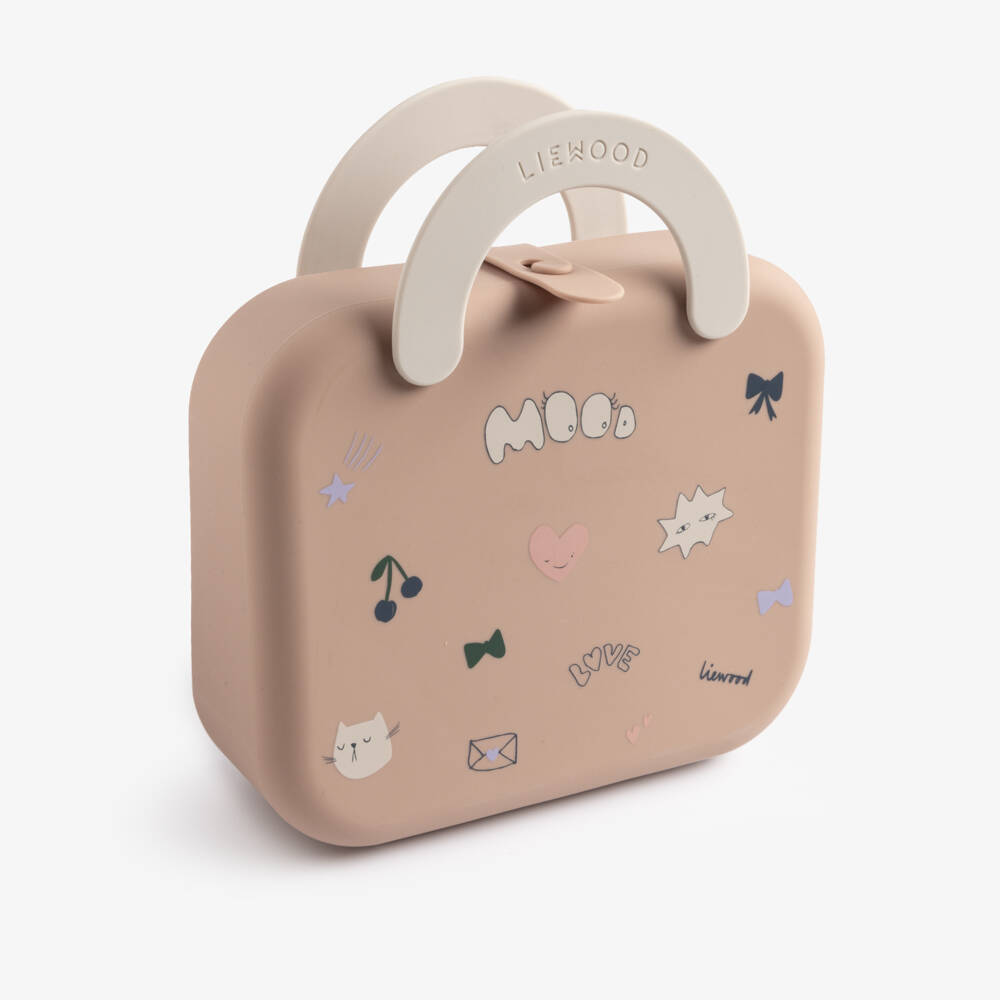 Liewood-Girls Pink Silicone Folding Lunchbox (18cm) | Childrensalon