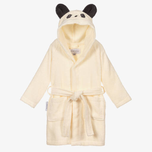 Liewood-Ivory Panda Towelling Bathrobe | Childrensalon