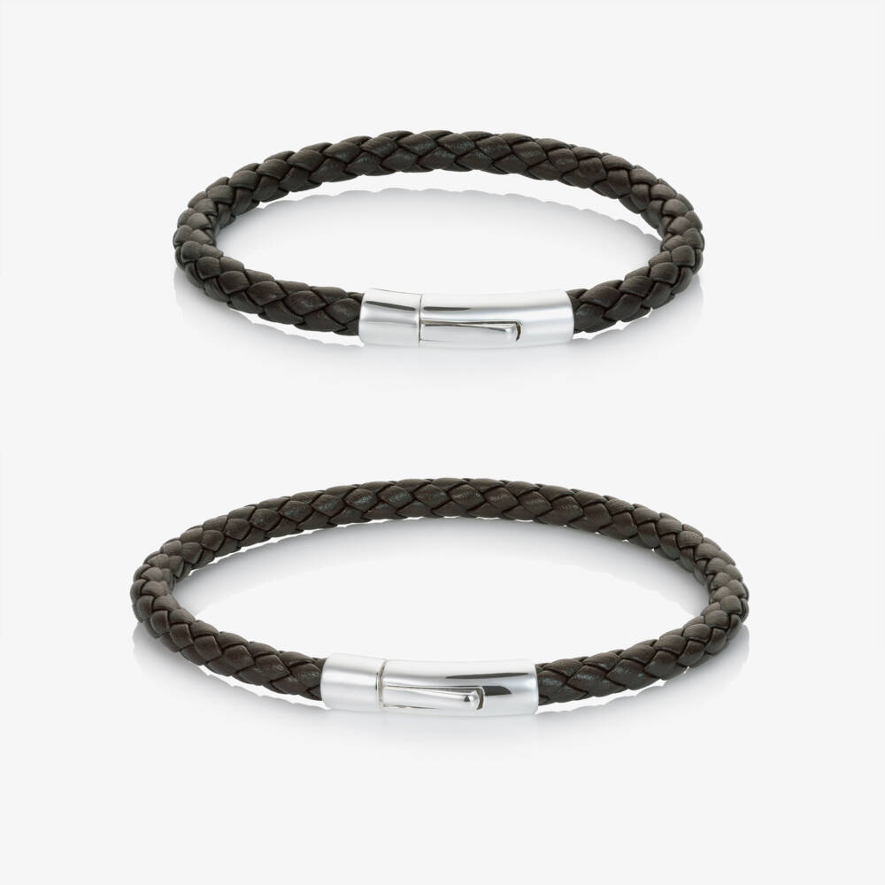 Little Star-Boys Brown Leather Daddy & Me Bracelet Set | Childrensalon