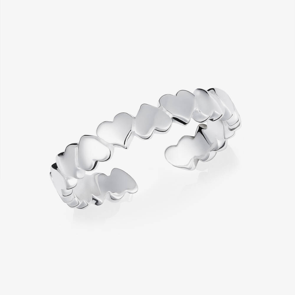 Little Star-Girls Sterling Silver Band of Hearts Ring | Childrensalon