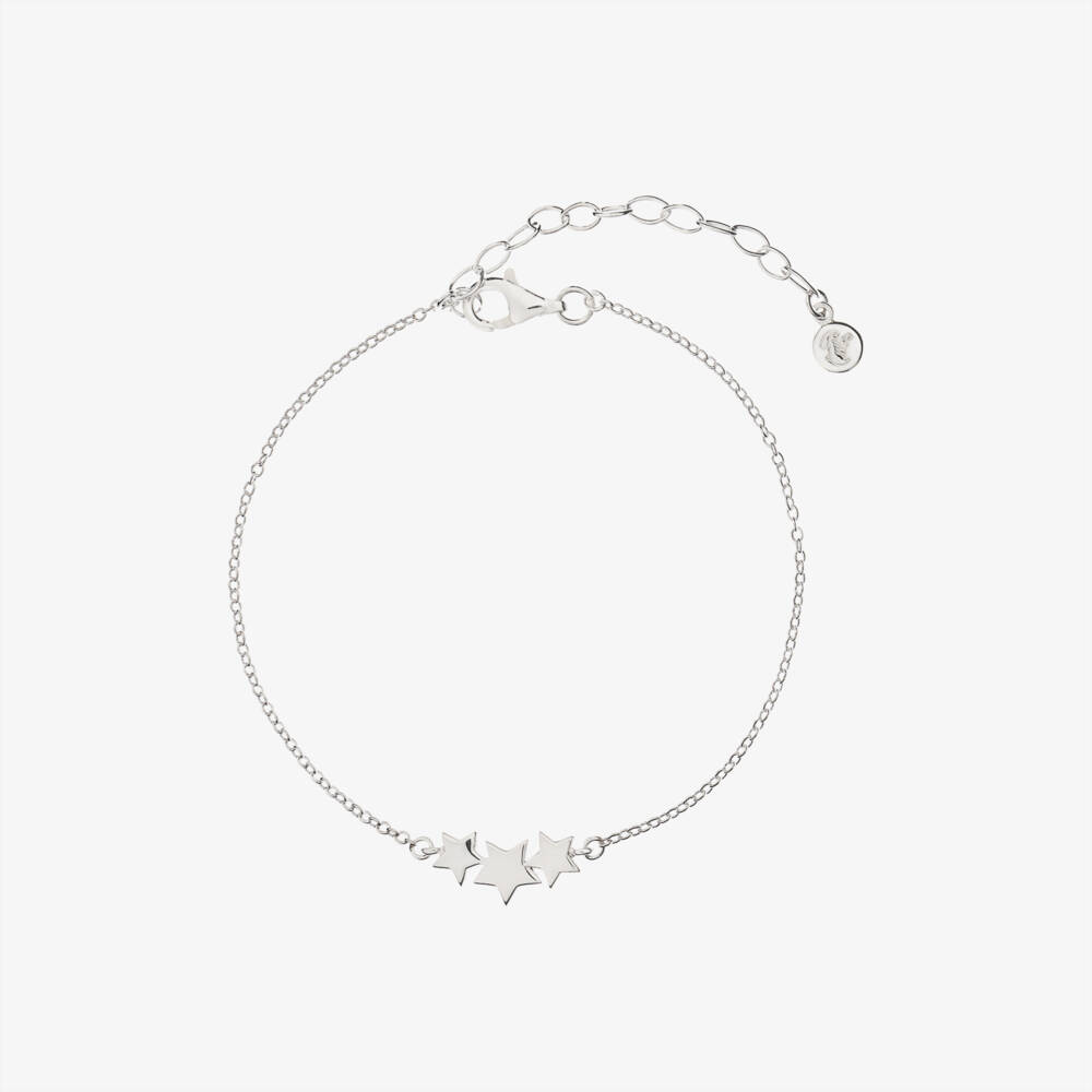 Little Star-Girls Sterling Silver Triple Star Bracelet | Childrensalon