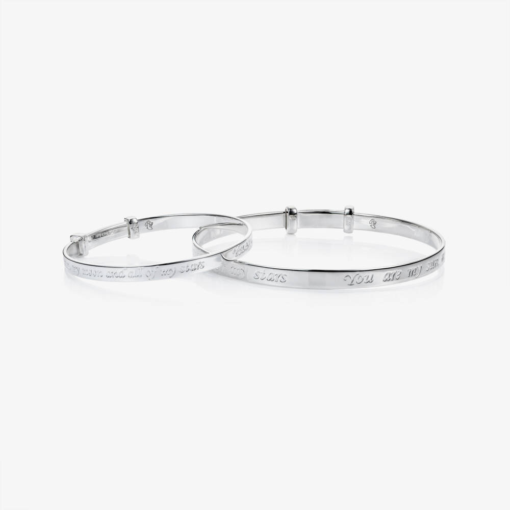 Little Star-Sterling Silver Mummy & Me Stars Heart Bracelet Set | Childrensalon