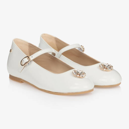 Manuela de Juan-White Patent Leather Pumps | Childrensalon
