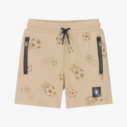 Mayoral-Boys Beige Football Print Hoodie | Childrensalon