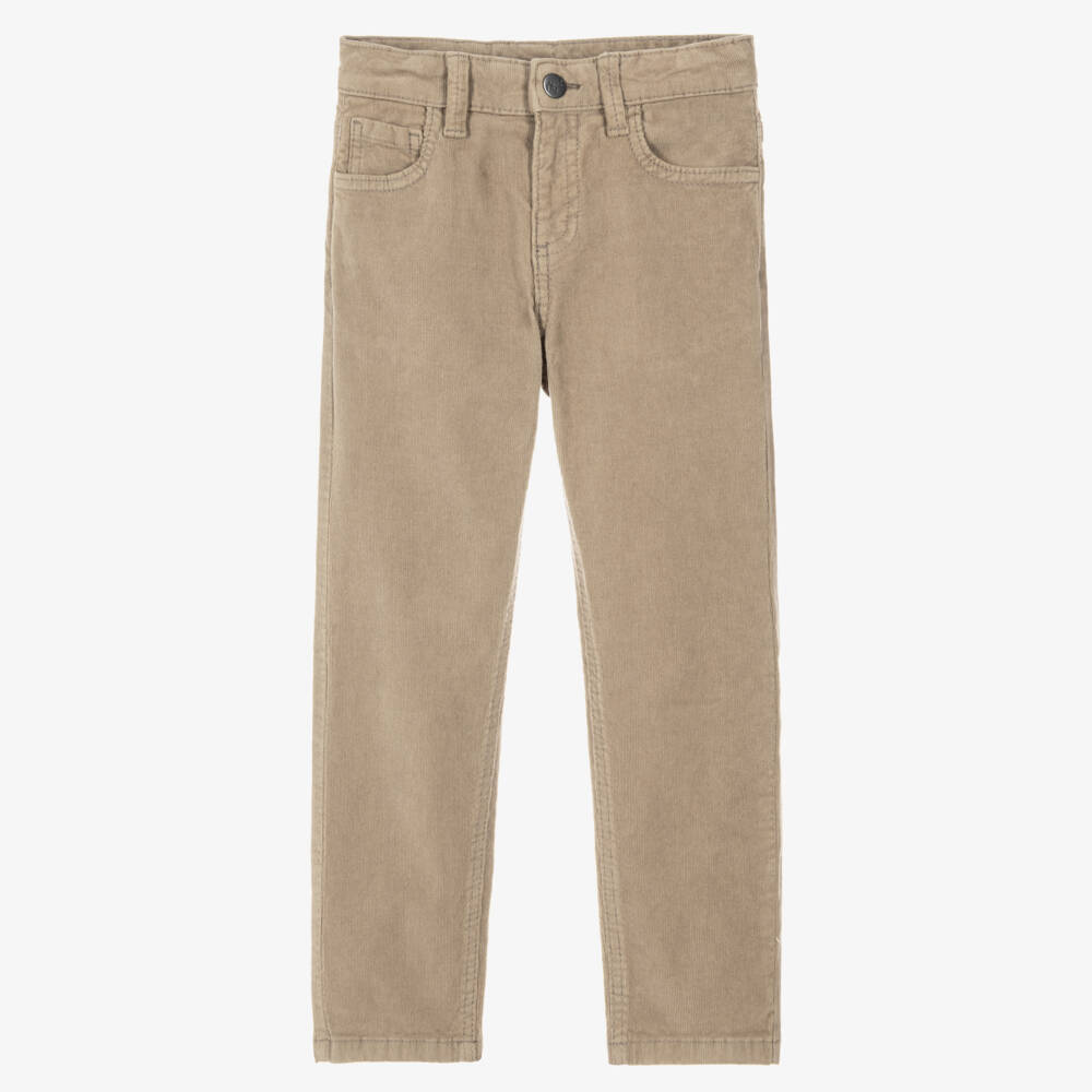 Mayoral-Boys Beige Needlecord Trousers in a Regular Fit | Childrensalon
