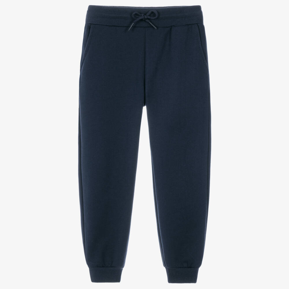 Mayoral-Boys Dark Navy Blue Cuffed Joggers  | Childrensalon