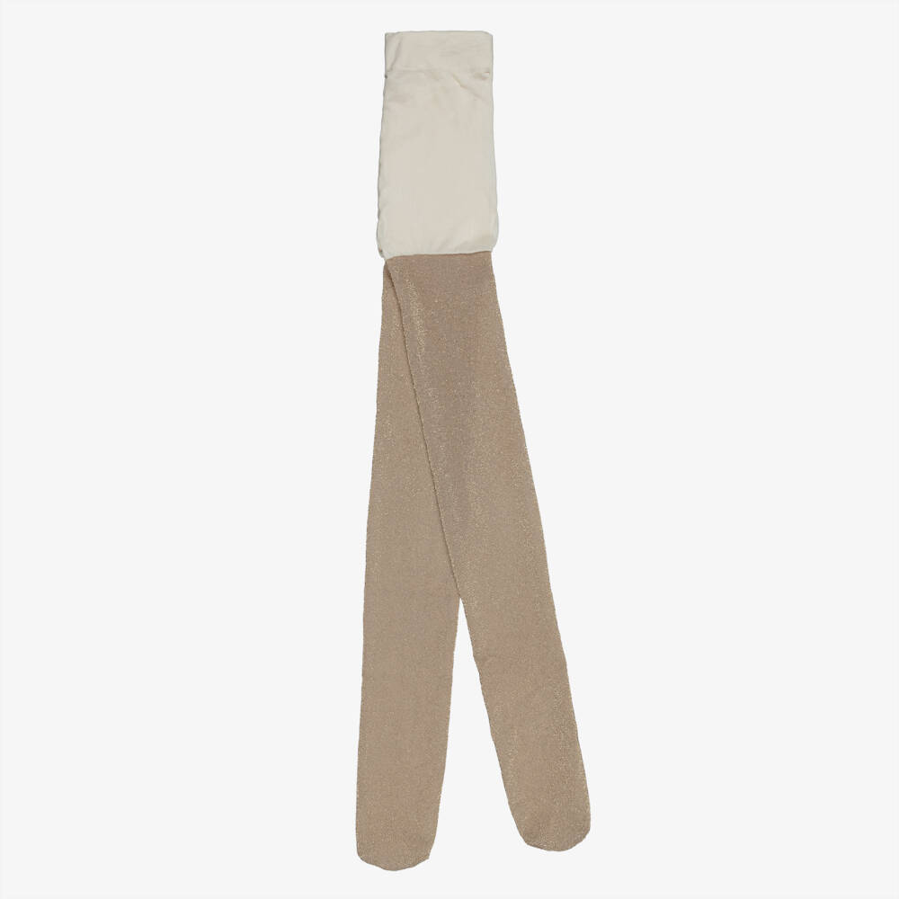 Mayoral-Girls Gold Shimmery Lurex Tights | Childrensalon
