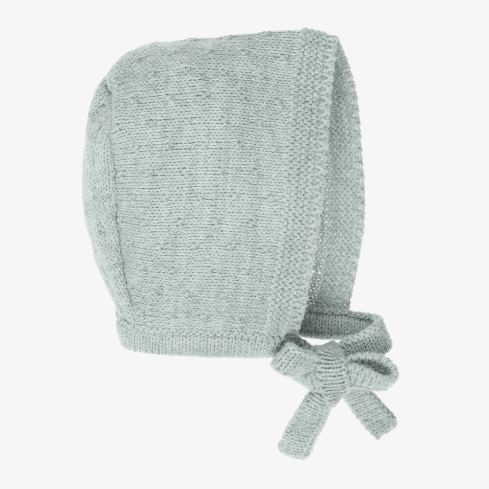 Mebi-Baby Green Knitted Bonnet | Childrensalon