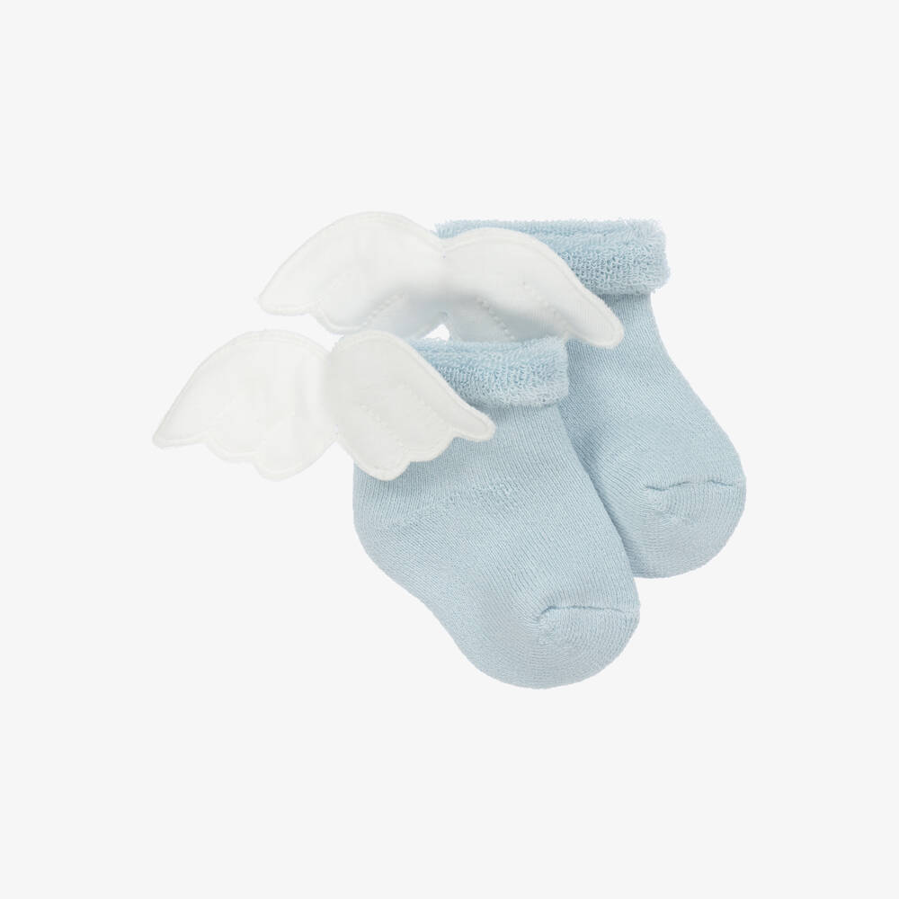Meia Pata-Blue Angel Wing Baby Socks | Childrensalon