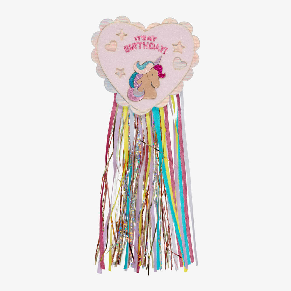 Mimi & Lula-Pink Unicorn Birthday Badge (9cm) | Childrensalon