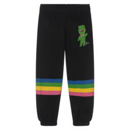 Boys Black Organic Cotton Alien & Rainbow Print Joggers