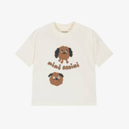 Mini Rodini-Pale Green Cotton Sweatshirt with Dog Patch | Childrensalon