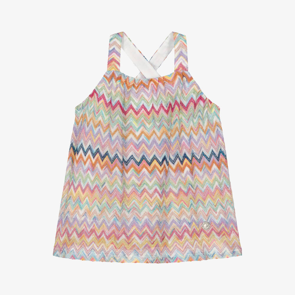 Missoni-Girls Colourful Zigzag Pattern Sleeveless Top | Childrensalon