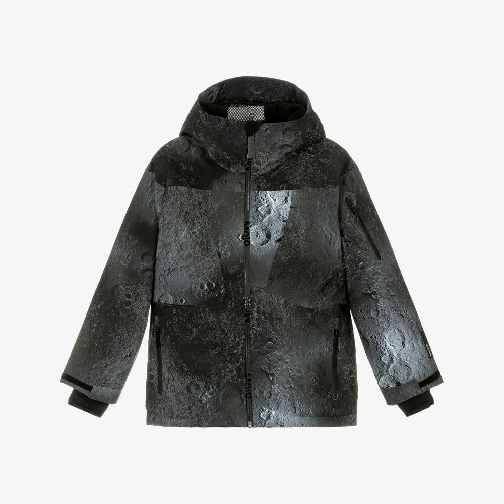 Molo-Boys Black Moon Print Technical Ski Jacket | Childrensalon
