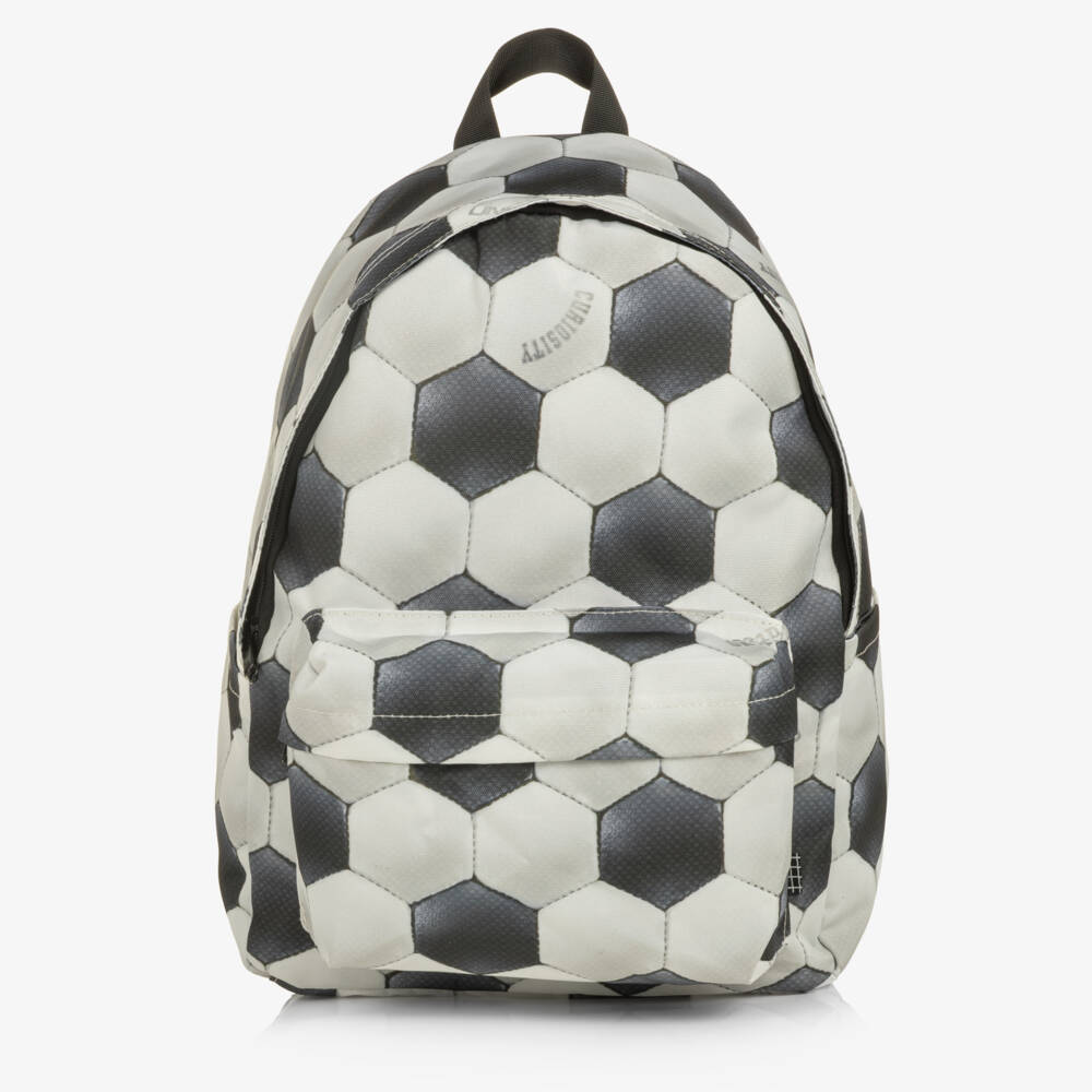 Molo-Boys Grey Football Print Backpack (41cm) | Childrensalon