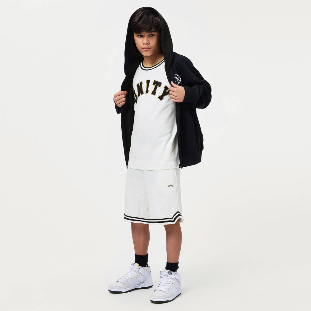 Molo-Boys White Organic Cotton Basketball Top | Childrensalon