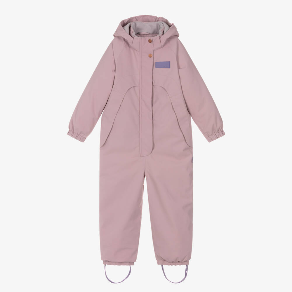 Molo-Girls Pale Pink Techincal & Waterproof Snowsuit | Childrensalon