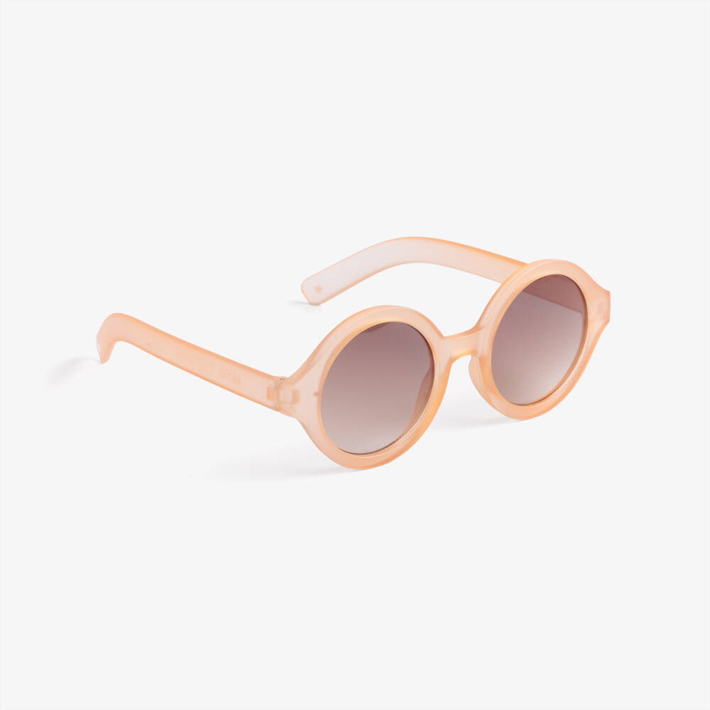 Molo-Girls Peach Round Sunglasses (UVA/UVB) | Childrensalon