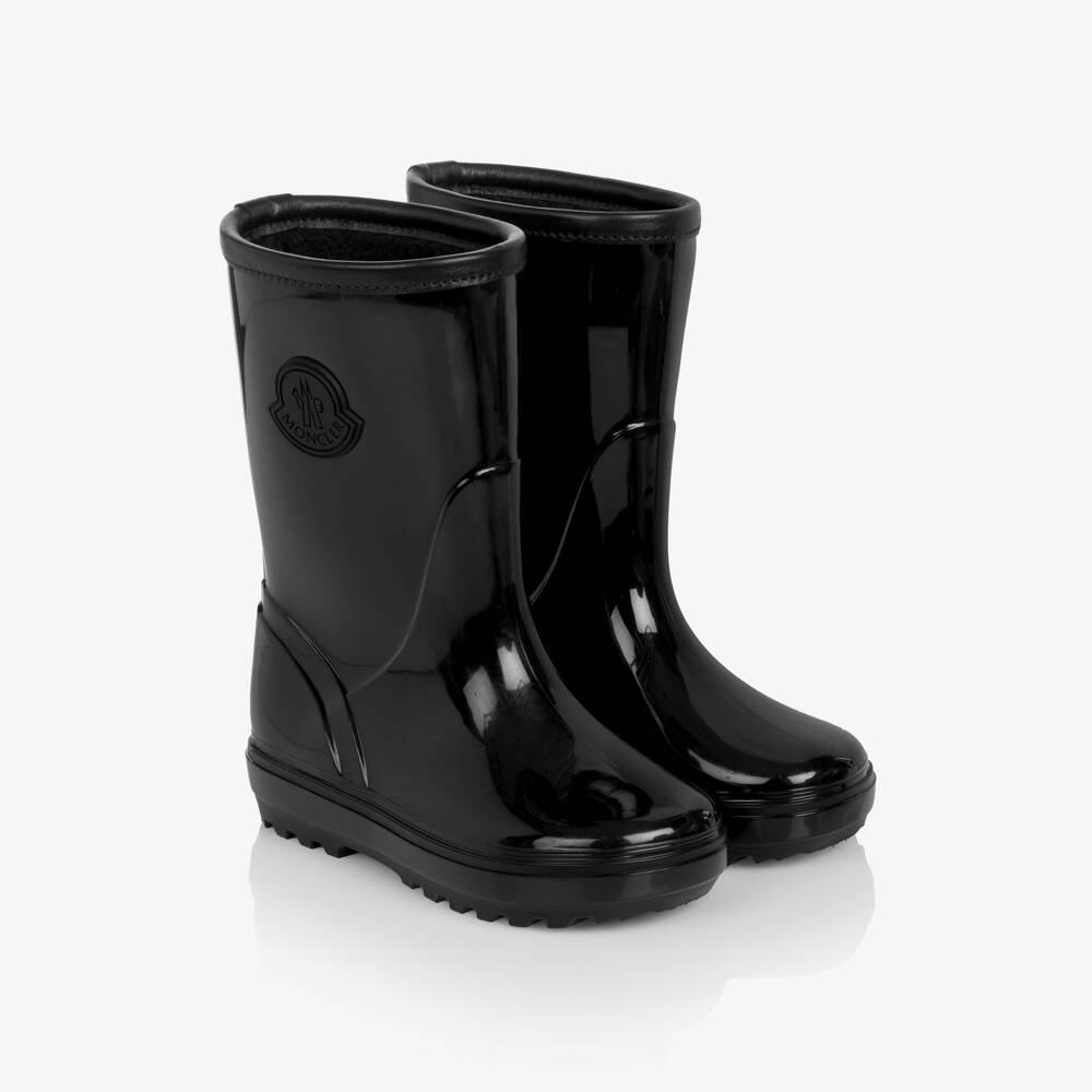 Moncler Enfant-Black Petit Kickstream Rain Boots | Childrensalon