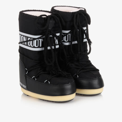 Moon Boot-Black Icon Nylon Snow Boots | Childrensalon