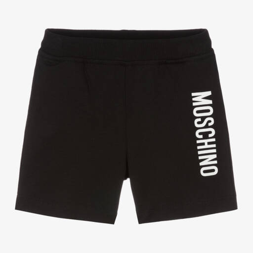 Moschino-Black Cotton Jersey Shorts | Childrensalon