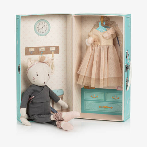 Moulin Roty-Blue Ballerina Cat Doll Dress-Up Toy (35cm) | Childrensalon