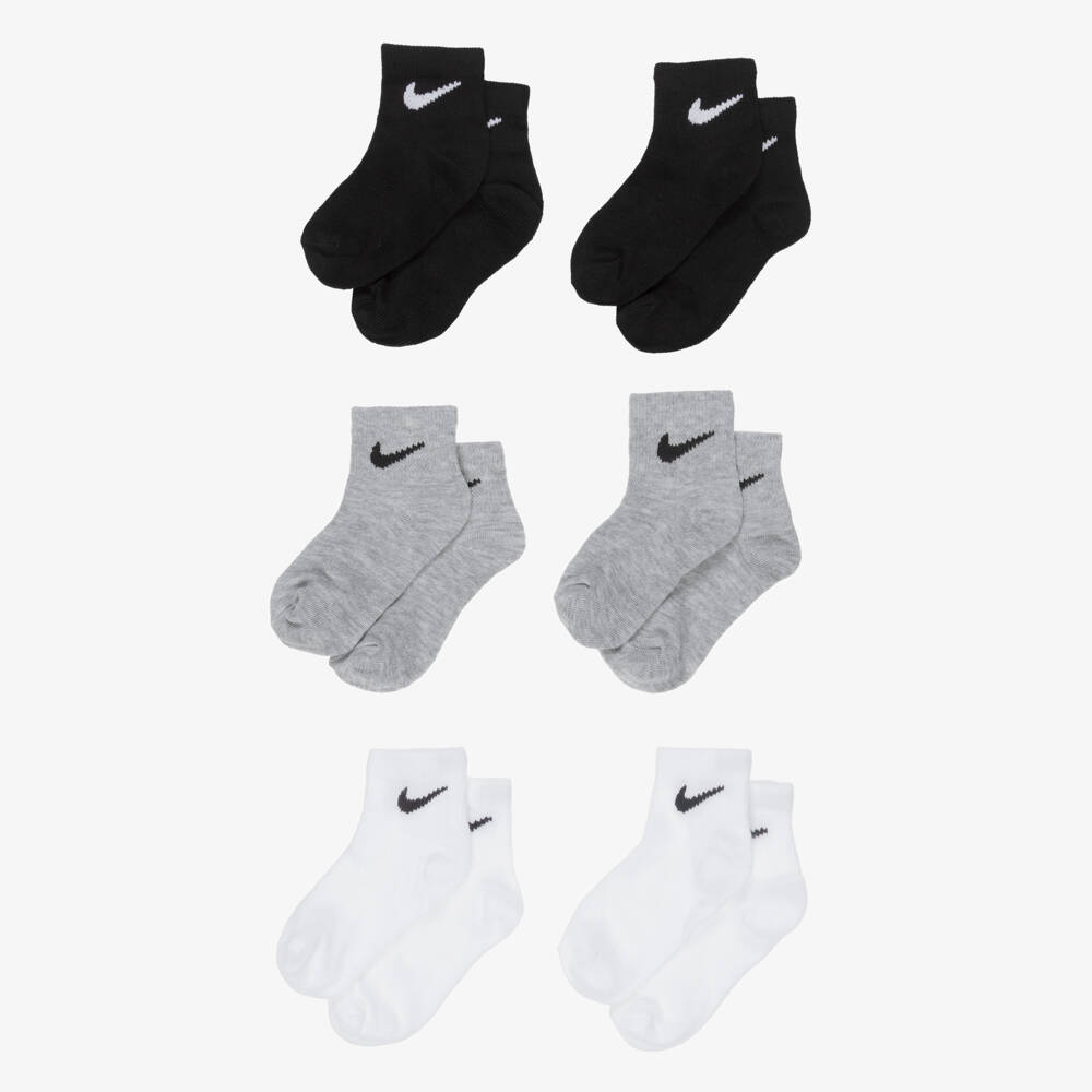 Nike-Grey Ankle Socks (6 Pack) | Childrensalon