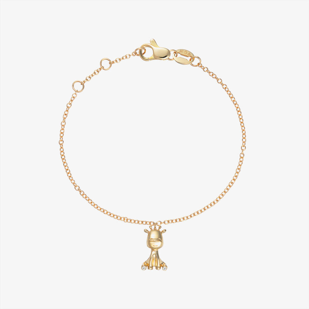 NOA Mini-18kt Yellow Gold & Diamond Giraffe Bracelet | Childrensalon