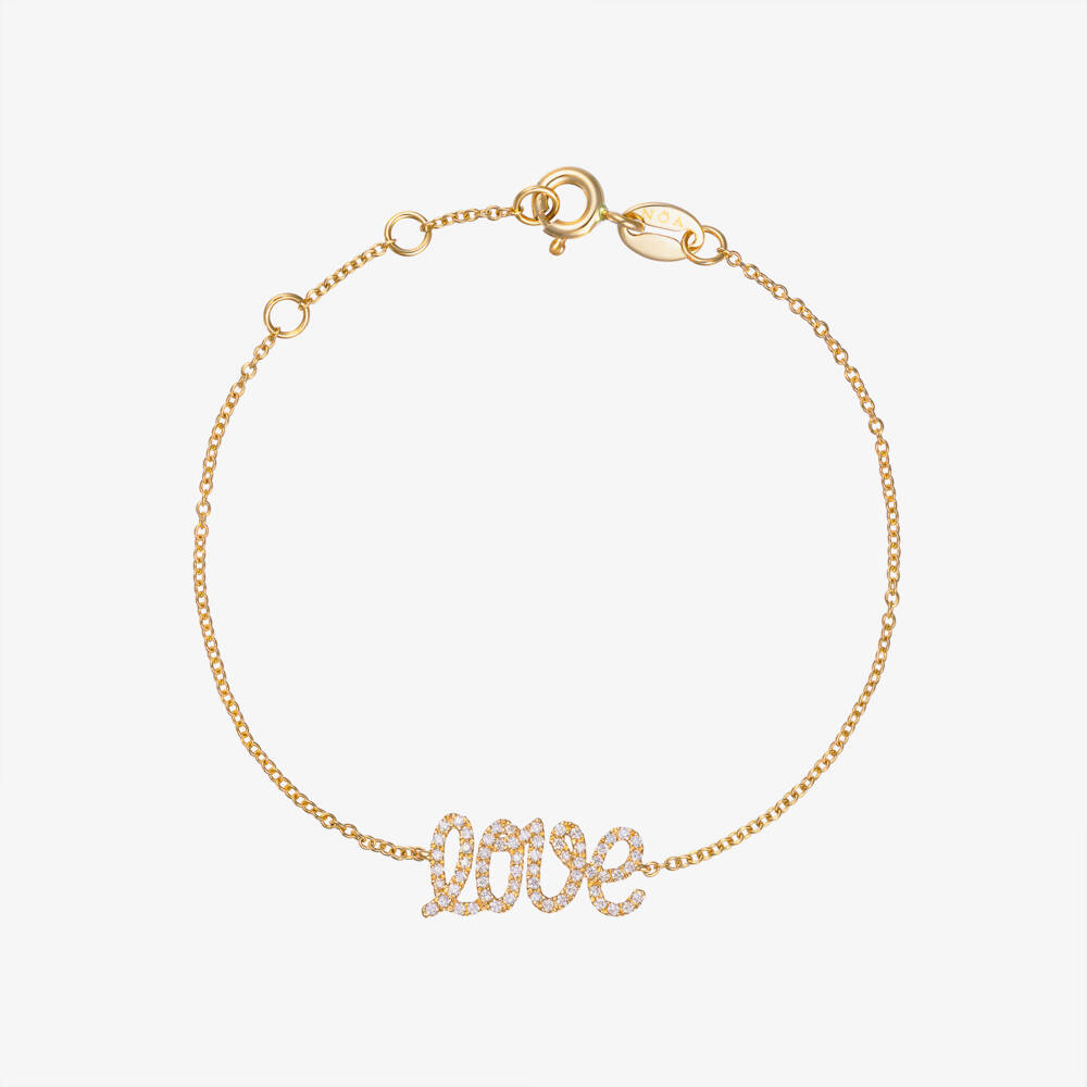 NOA Mini-18kt Yellow Gold & Diamond Love Bracelet | Childrensalon