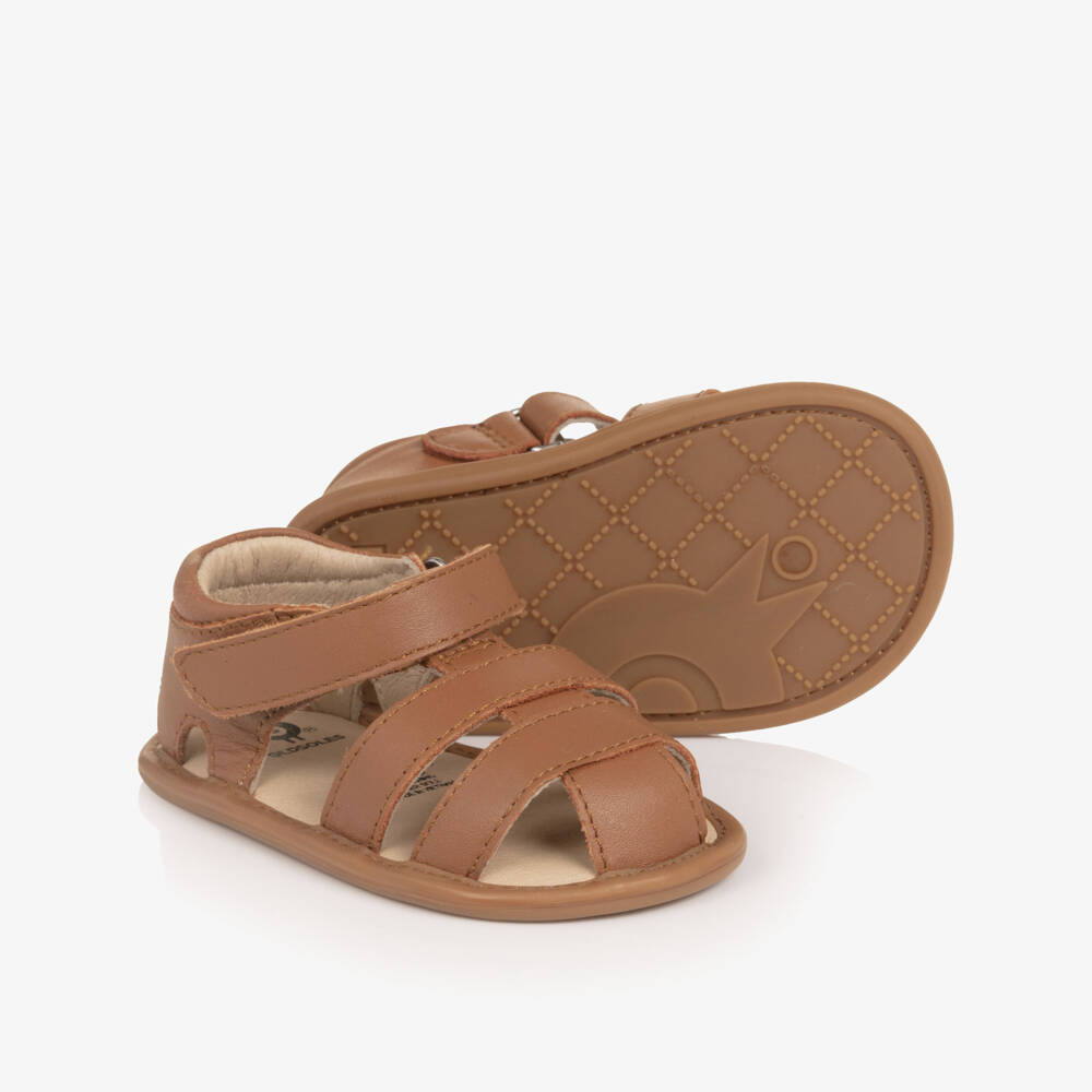 Old Soles-Tan Brown Leather Pre-Walker Sandals | Childrensalon