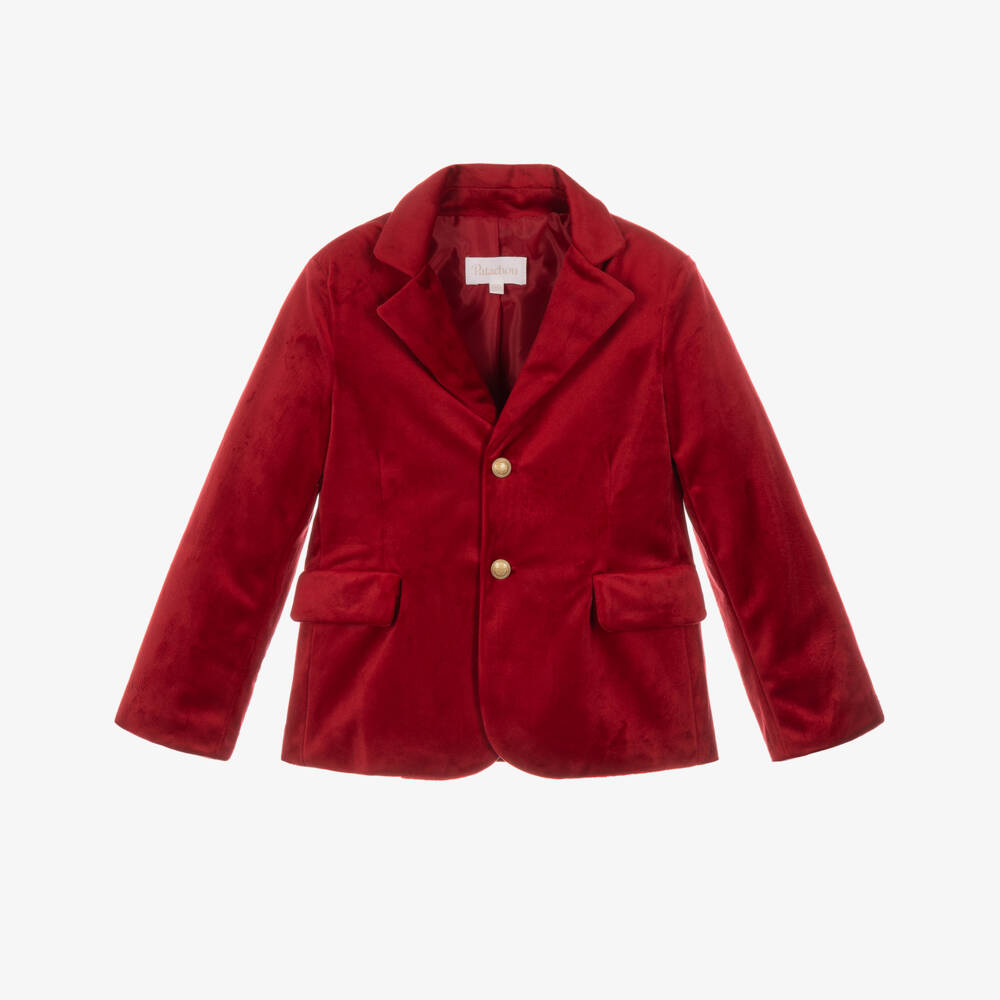 Patachou-Boys Red Velvet Blazer | Childrensalon