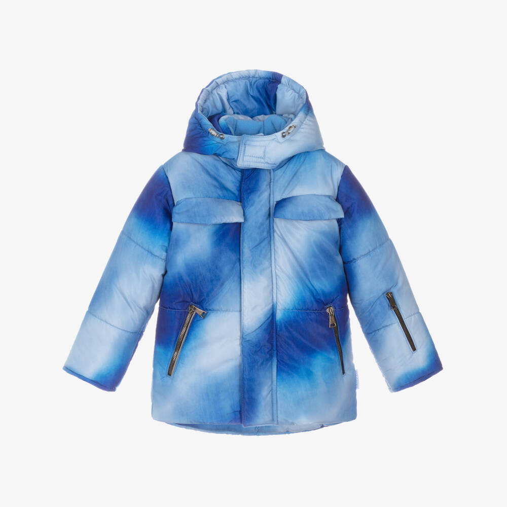 Pilguni-Boys Blue Tie-Dye Technical Ski Jacket | Childrensalon