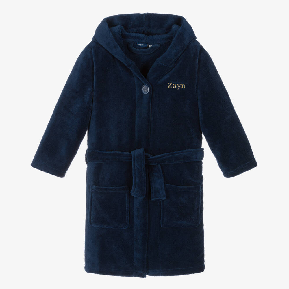 Playshoes-Personalised Blue Fleece Dressing Gown | Childrensalon