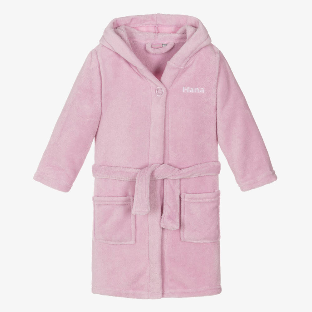 Playshoes-Personalised Pink Fleece Dressing Gown | Childrensalon