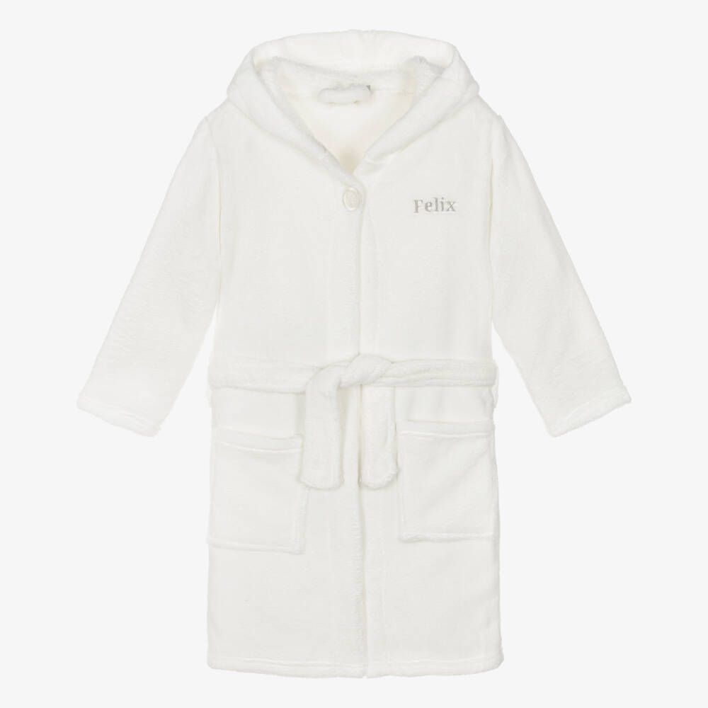 Playshoes-Personalised White Fleece Dressing Gown | Childrensalon